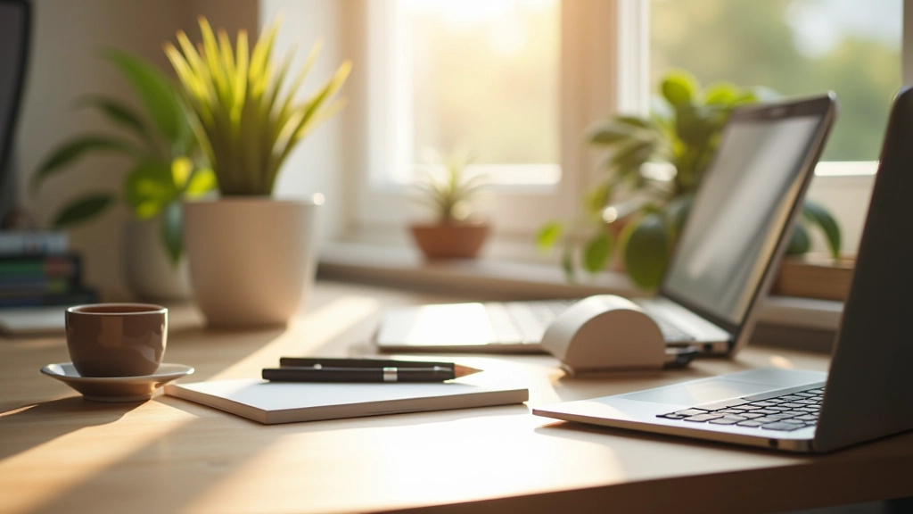 Espace de travail créatif moderne avec ordinateur portable et outils de conception